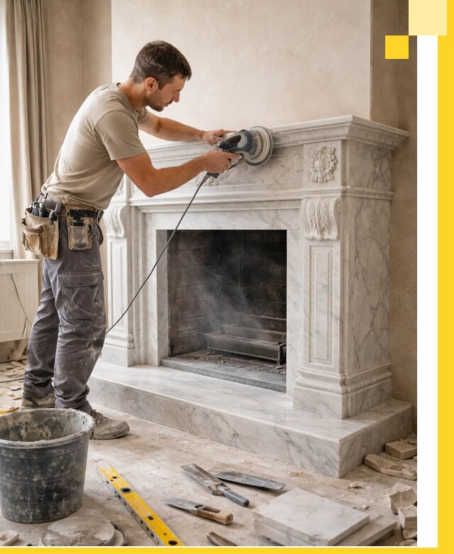 Изготовление и установка мраморных каминов в Ростове-на-Доне под ключ