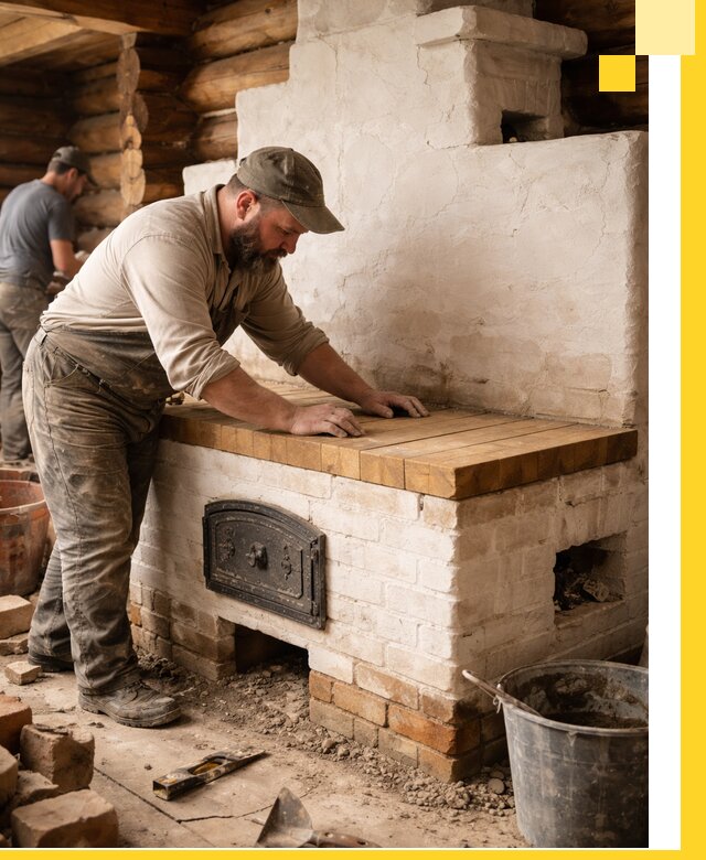 Проектирование и установка русской печи с лежанкой в Ростове-на-Доне