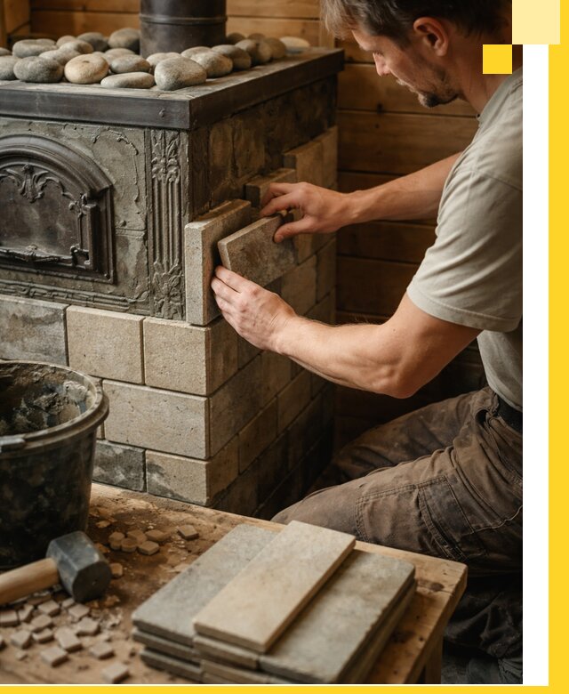 Облицовка банных печей в Ростове-на-Доне профессиональная отделка