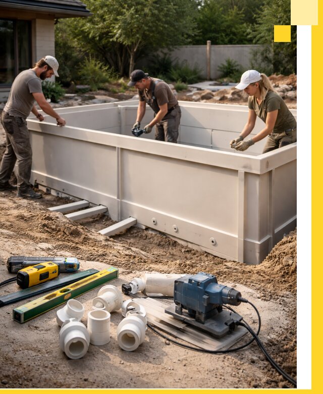 Установка полипропиленовых бассейнов под ключ в Ростове-на-Доне