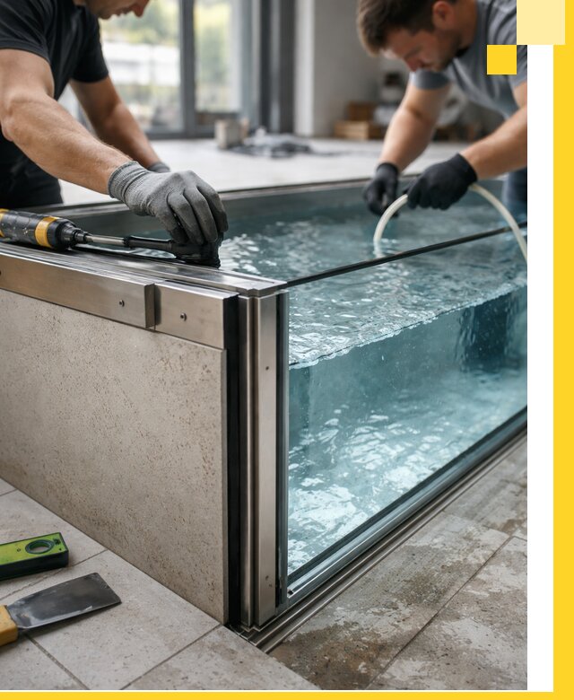 Проектирование и монтаж стеклянных бассейнов в Ростове-на-Доне