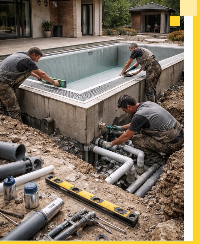 Строительство переливных бассейнов в Ростове-на-Доне под ключ