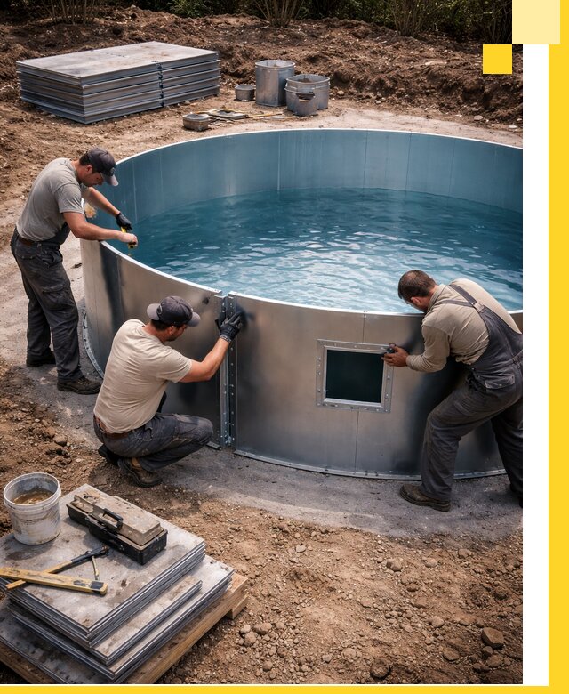 Круглые бассейны под ключ в Ростове-на-Доне проектирование и монтаж