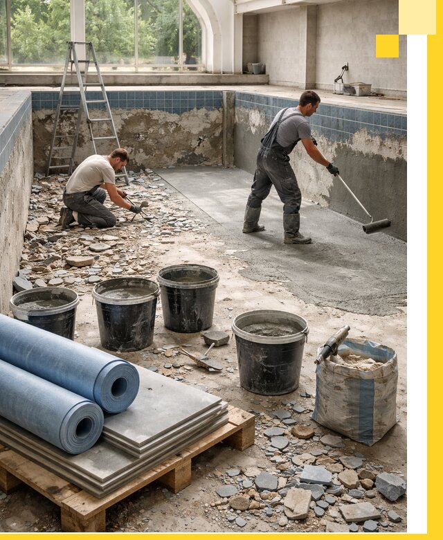 Реконструкция бассейнов в Ростове-на-Доне: ремонт, гидроизоляция