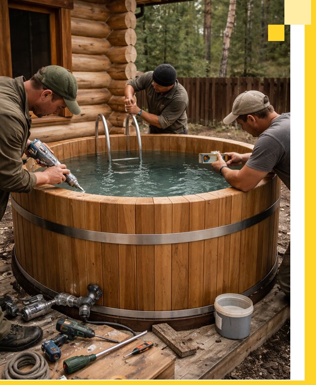 Строительство бань с купелью под ключ и отделкой в Ростове-на-Доне