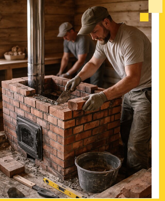 Кирпичные печи для бани под ключ в Ростове-на-Доне, проект и монтаж