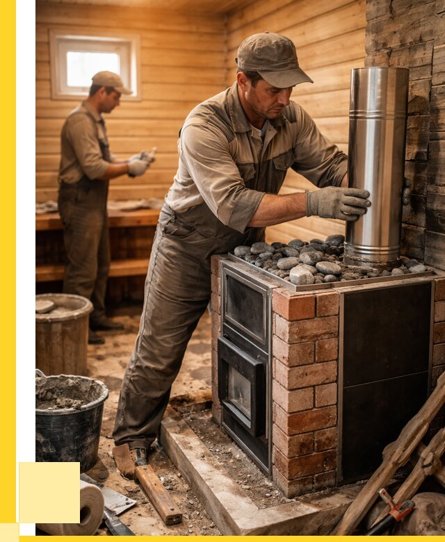 Монтаж печи в бане под ключ в Ростове-на-Доне от 20858 р. | ЭриданРст