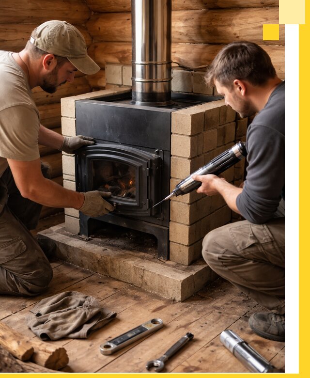 Монтаж и установка печи в бане под ключ с гарантией в Ростове-на-Доне