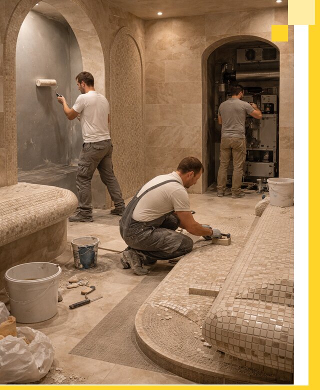 Строительство бани с хамамом и бассейном под ключ в Ростове-на-Доне