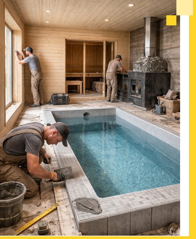 Проект бани с бассейном и сауной в Ростове-на-Доне под ключ