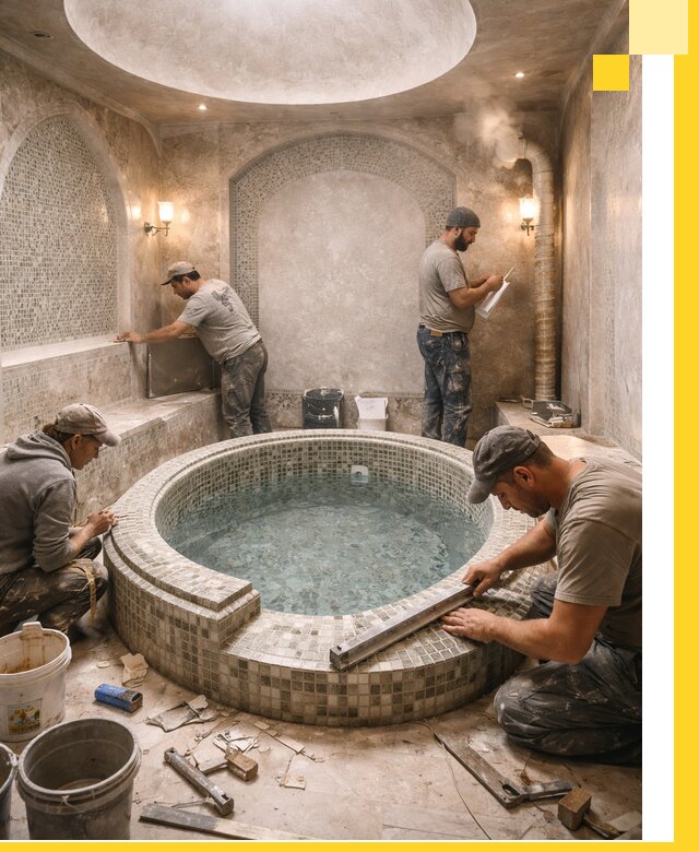 Профессиональное строительство хамама с бассейном в Ростове-на-Доне под ключ